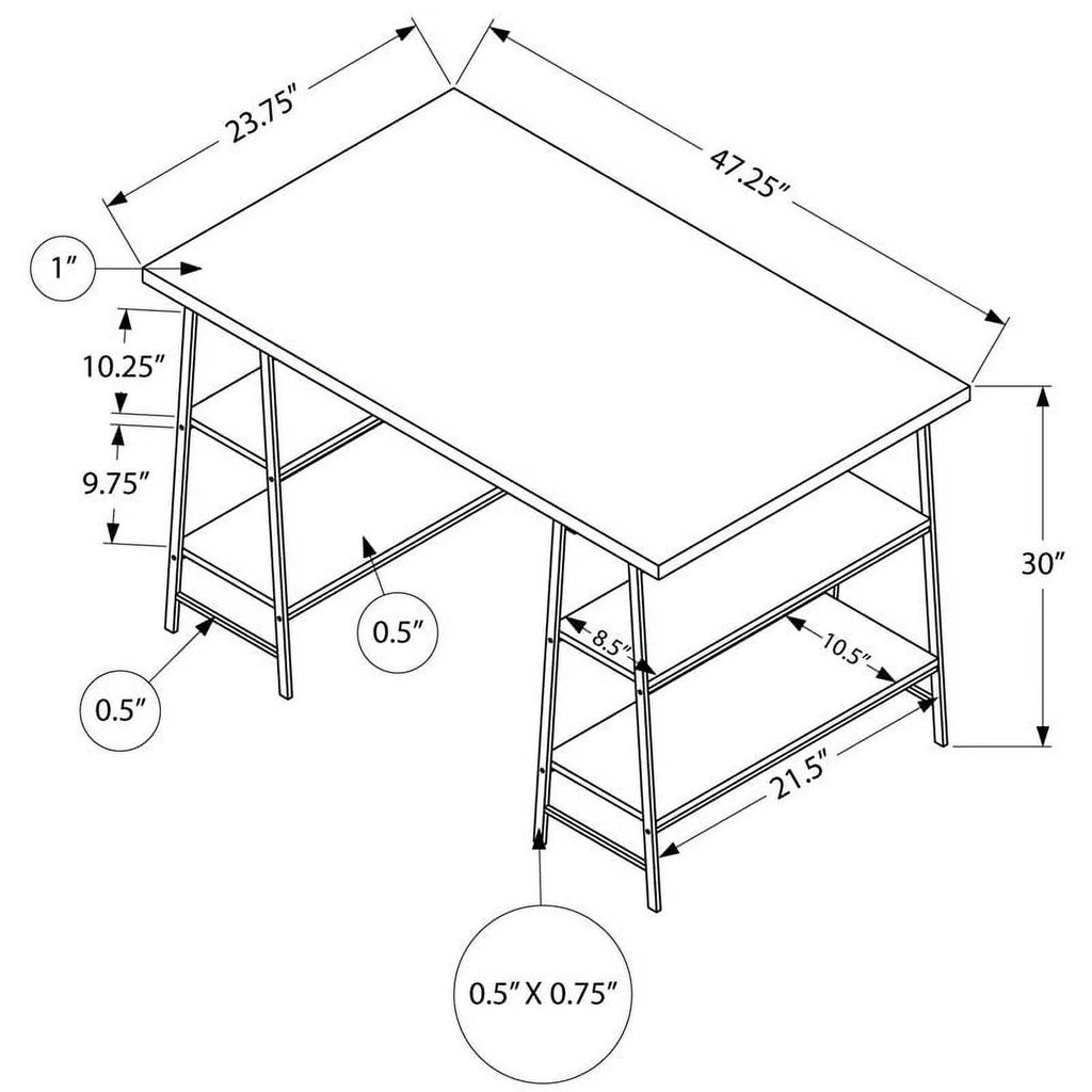 3 Tier Wood Top Computer Desk K3948