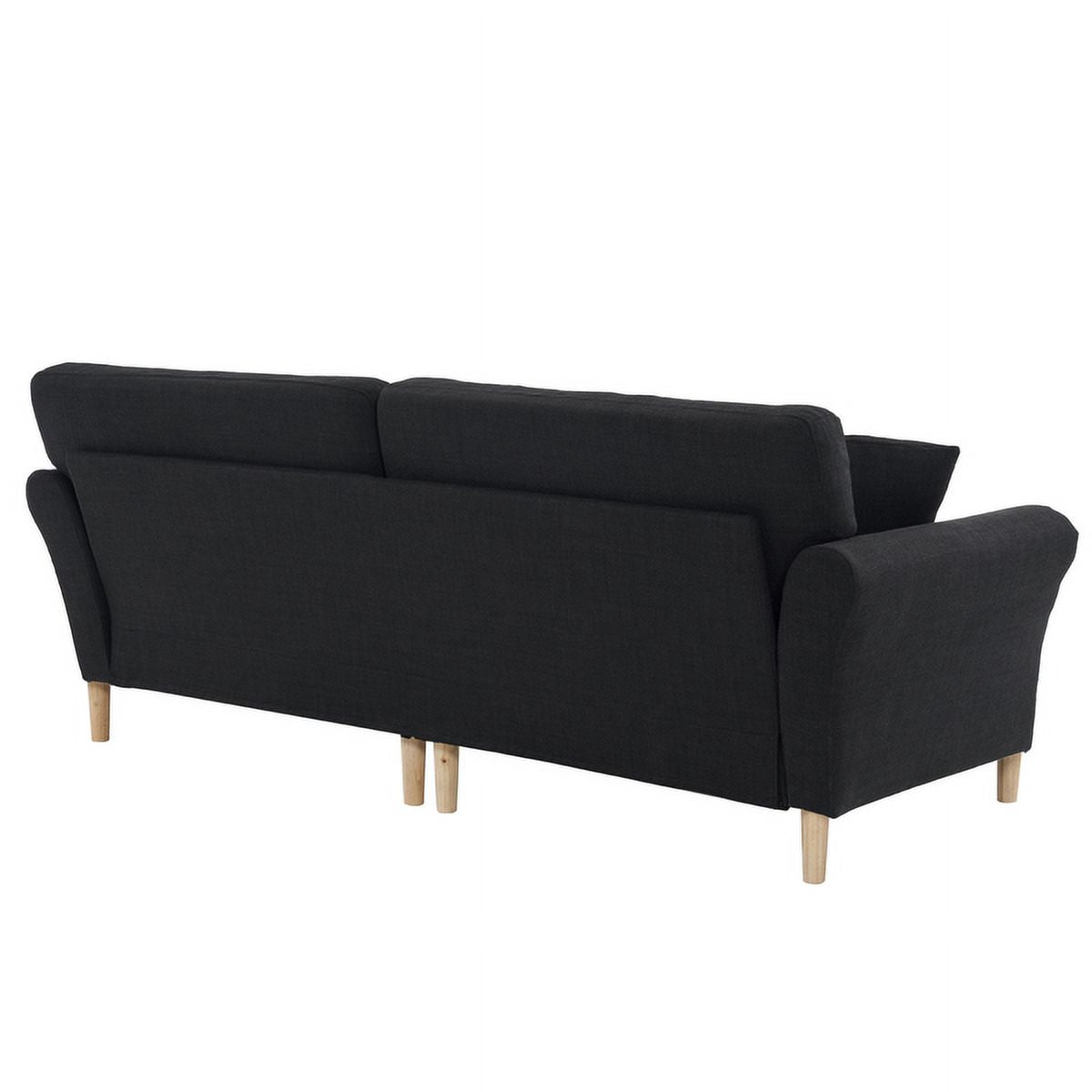 Black Upholstered 2-Seat Loveseat Sofa with 2 Pillows G1550