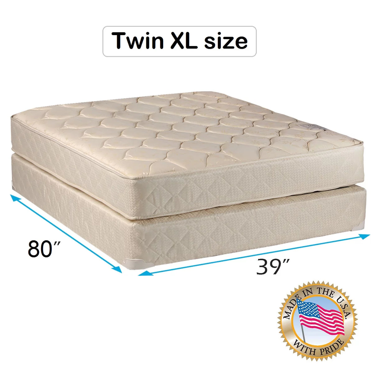 Twin XL Gentle Firm Mattress and Box Spring Set C181060