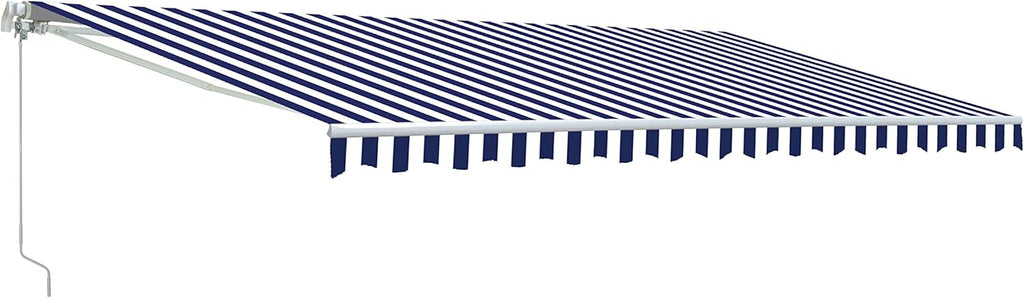 20x10 Feet Polyester Patio Awning Fabric Replacement Blue/White Stripes E605