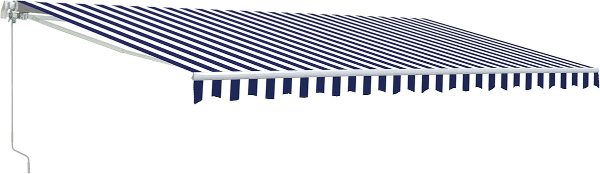 20x10 Feet Polyester Patio Awning Fabric Replacement Blue/White Stripes E605