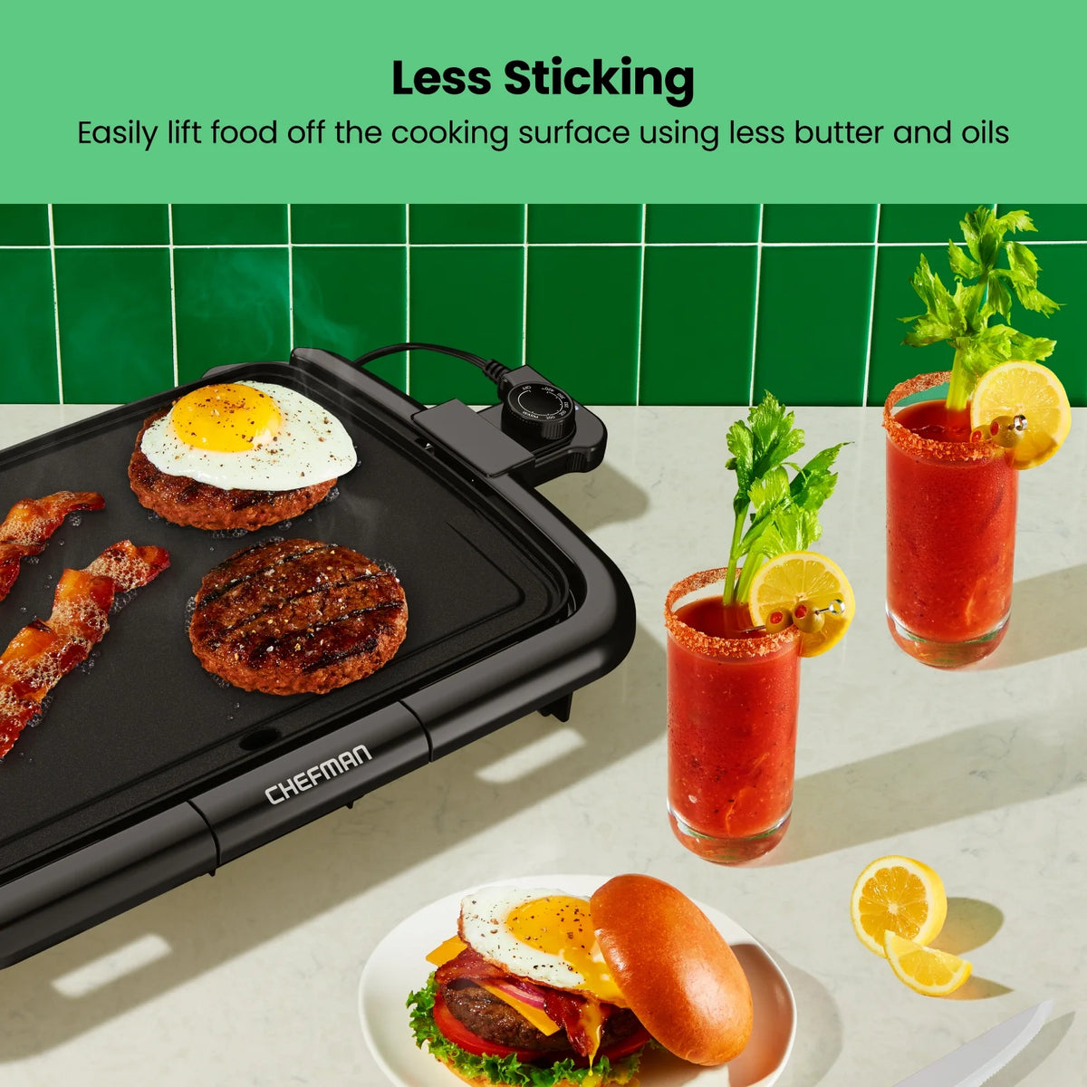 Electric Griddle Non-Stick 10"x16" Black V275442