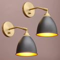 Vintage Wall Sconce 2-Pack Dimmable Industrial Metal Fixture Lamp with Black Metal Shade Z5399