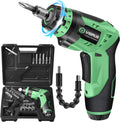 Cordless Rechargeable Electric Screwdriver with LED Light, Flexible Shaft, 4V MAX 2000mAh, Pack of 2 N9681