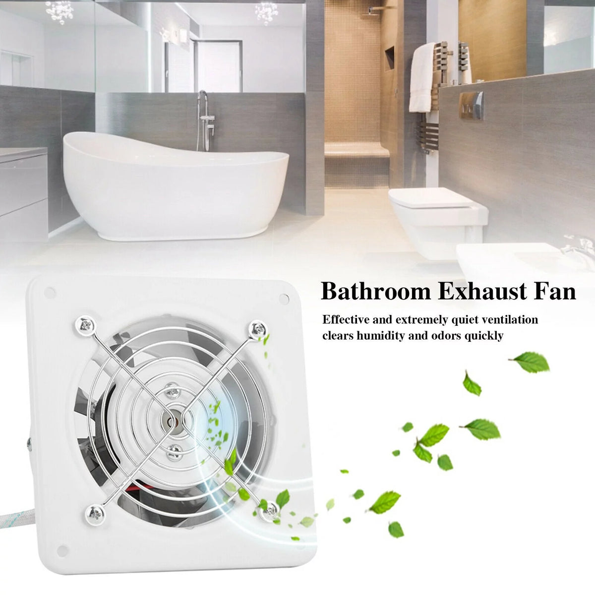 White 8" Wall Mounted Exhaust Fan B742