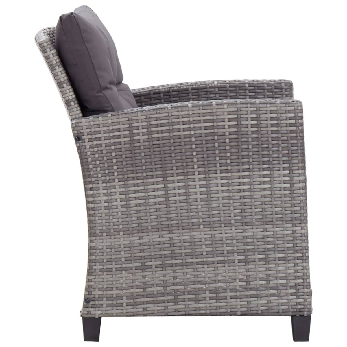 6 Piece Patio Sofa Set with Cushions Dark Gray Poly Rattan Steel Frame K963