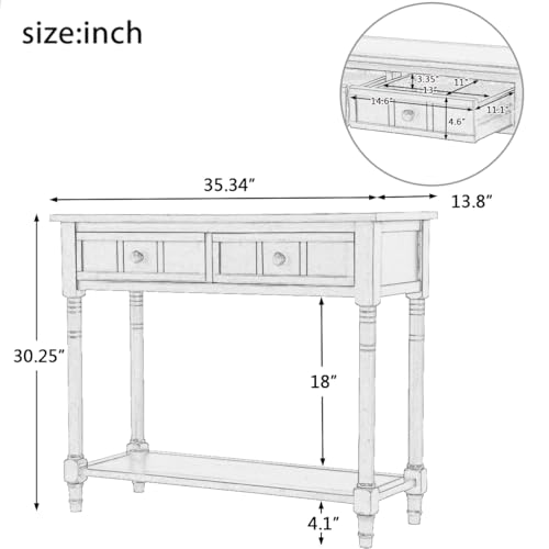 Ivory 2 Drawer Wood Console Table C69952