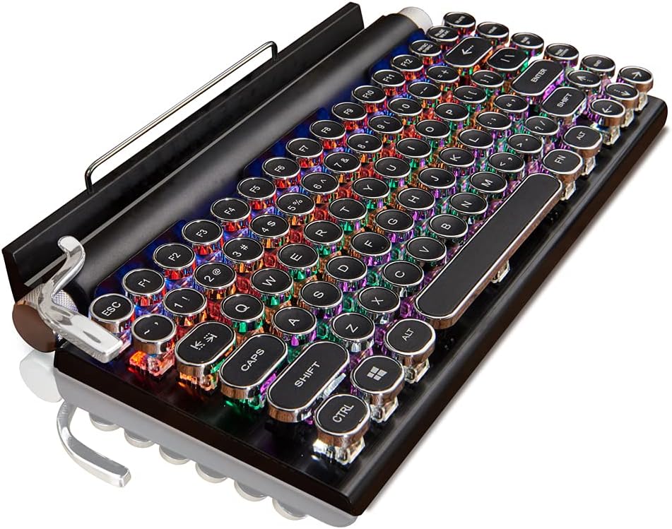 Retro Mechanical Bluetooth Typewriter Keyboard R557