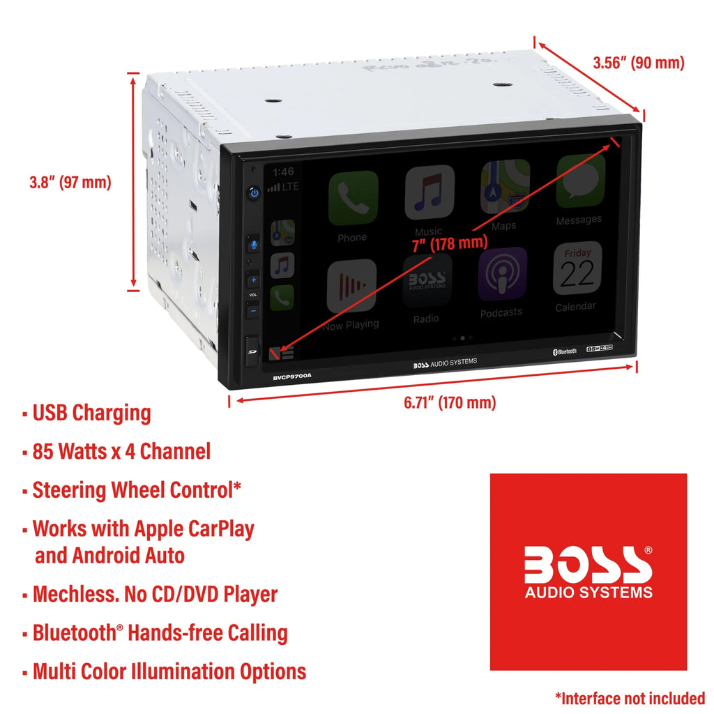 2 Din Apple CarPlay Android Auto Car Stereo System M95844