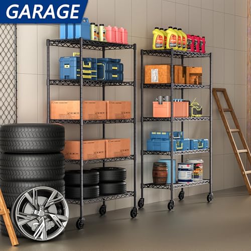 Adjustable Heavy Duty 3-Shelf Metal Wire Shelving Black V8862