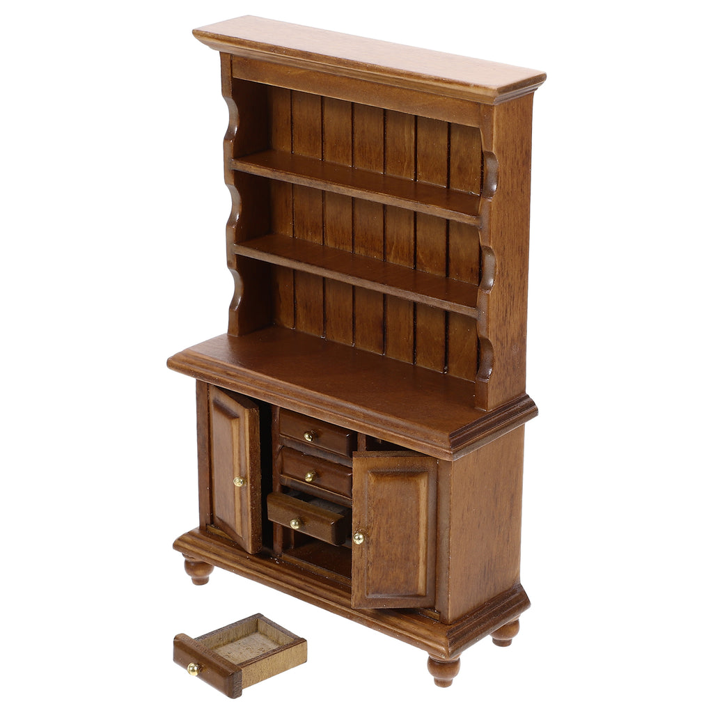 Walnut Color Wooden Dollhouse Miniature Bookcase B191198