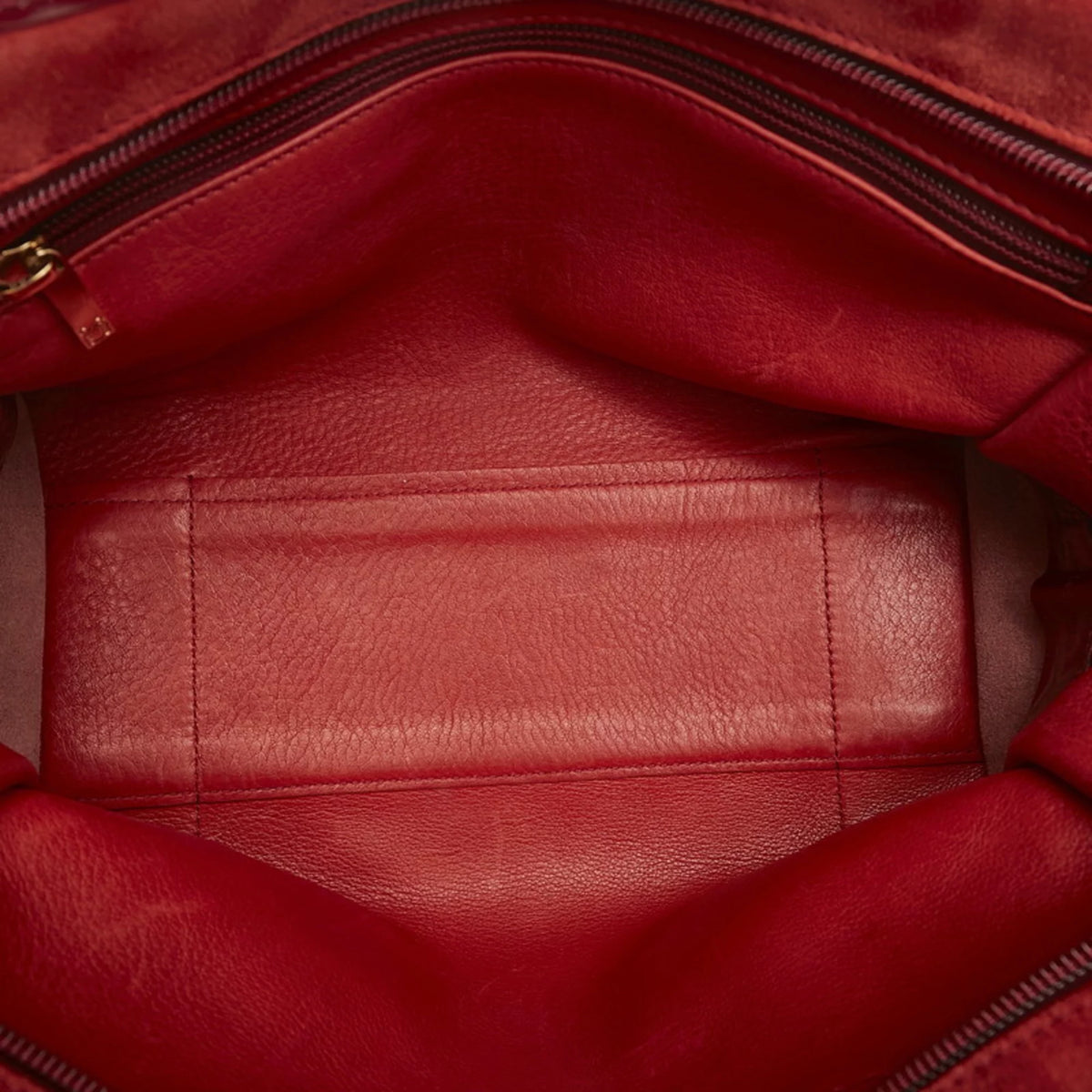 Red Suede Enamel Handbag L7090