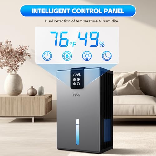 98 OZ Quiet Dehumidifier with Humidity Display, Auto Shut Off, Grey Z12851