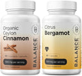 Organic Ceylon Cinnamon 1200mg Citrus Bergamot 500mg Supplement Combo U1497
