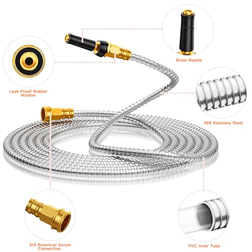 100 FT Stainless Steel Expandable Garden Hose S63782