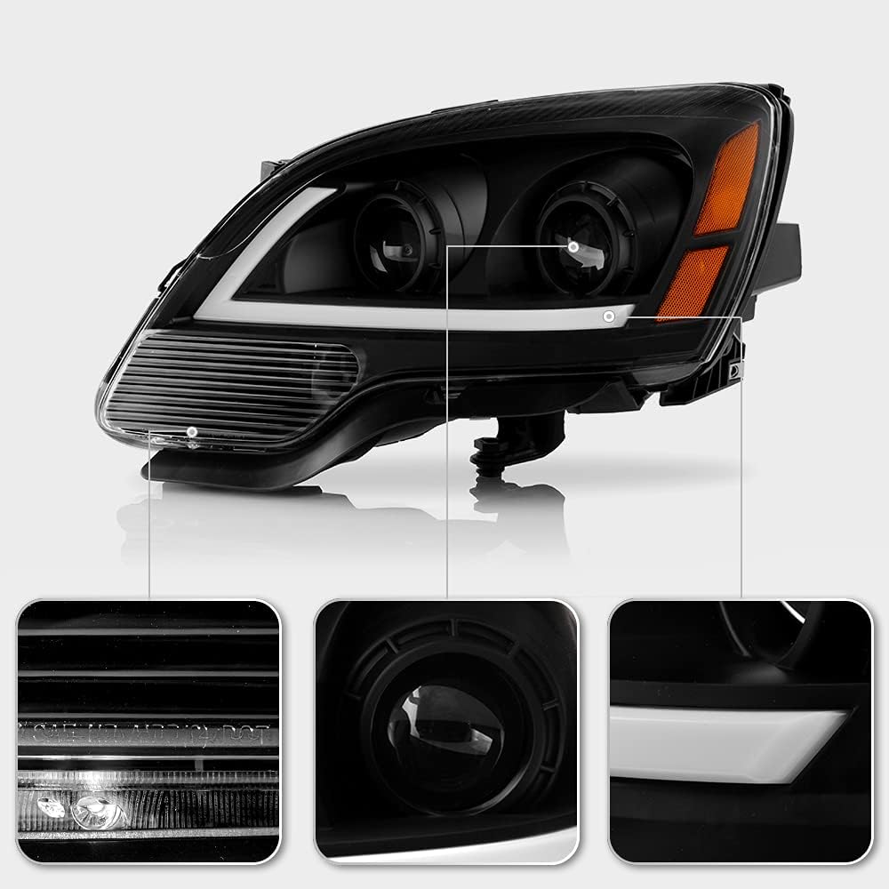 Black LED Projector Headlights Pair Z7607