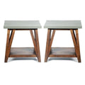 22" Wood Concrete End Table Set of 2 O51810