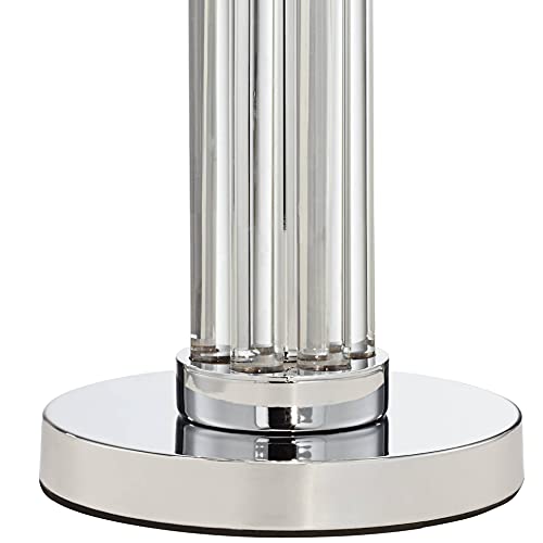 30" Tall Glass Column End Table Lamps Set of 2 J5997