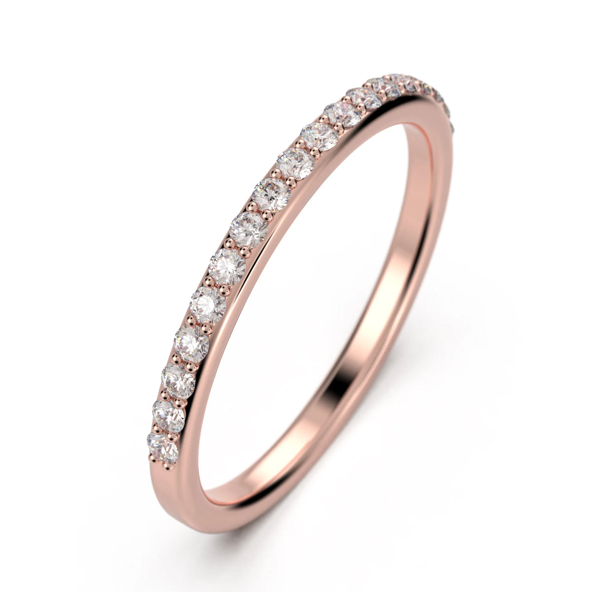 10K rose gold Diamond Moissanite wedding band U262586