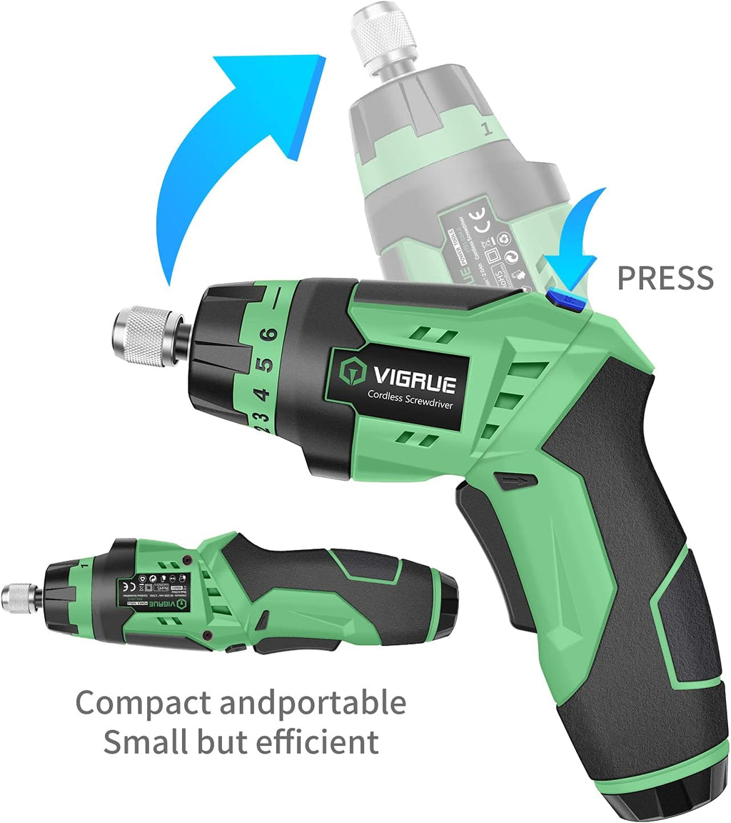 Cordless Rechargeable Electric Screwdriver with LED Light, Flexible Shaft, 4V MAX 2000mAh, Pack of 2 N9681