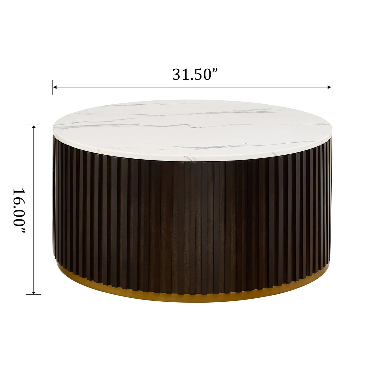Round Coffee Table with Storage, Black O8710