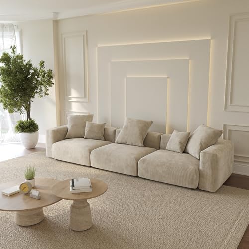 Oversized Corduroy 3 Seater Sectional Sofa I725943