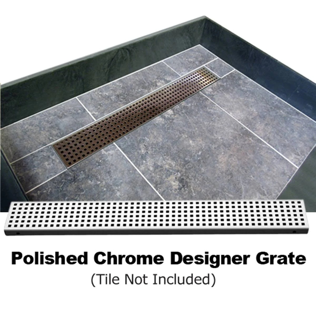 Brushed Ni Rectangular Shower Base with Right Drain Y988106