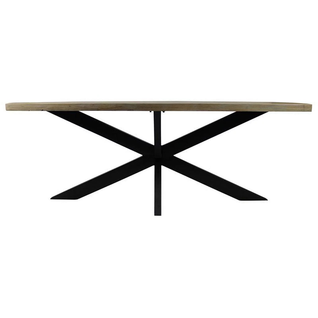 Solid Wood Dining Table with Cast Iron Legs C1747