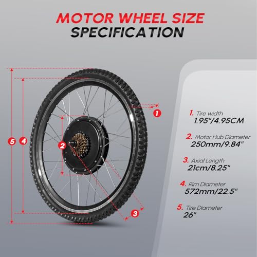 48V 1200W 26" Electric Bike Hub Motor Kit L62185