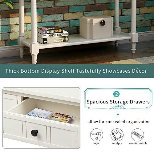 Ivory 2 Drawer Wood Console Table C69952