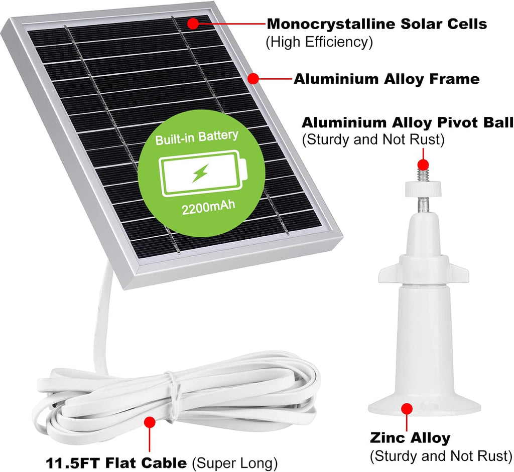 2PACK Silver Solar Panel for Outdoor Security Camera O40821