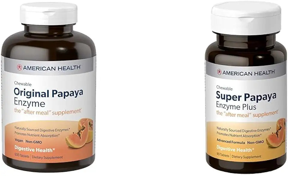 Papaya Digestive Enzyme Chewables 600 Count & Enzyme Plus 90 Count Z95213
