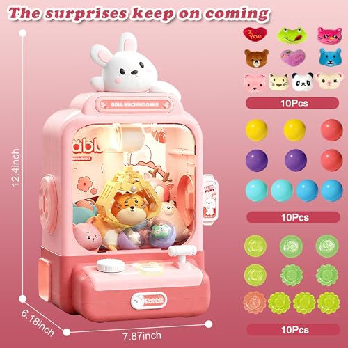 Mini Claw Machine with Music and 10 Plush Toys Q955722