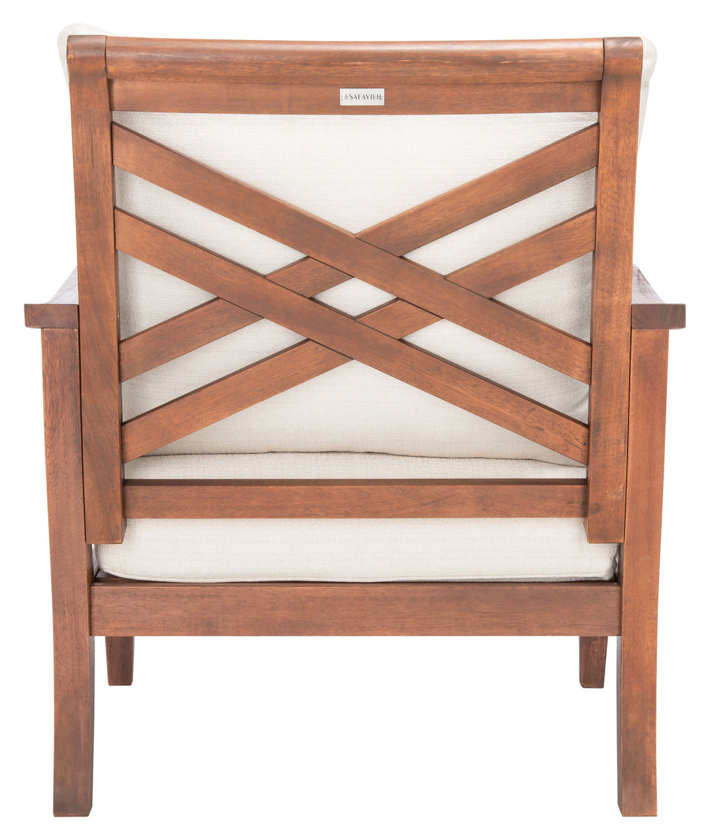 Natural Beige Eucalyptus Wood Accent Chair P9042