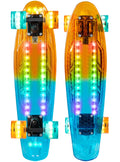 Light-up Skateboard Mini Cruiser 62mm Wheels Complete Board Orange A51167