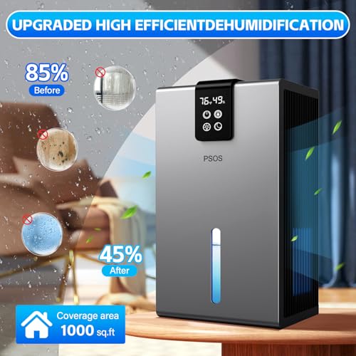 98 OZ Quiet Dehumidifier with Humidity Display, Auto Shut Off, Grey Z12851