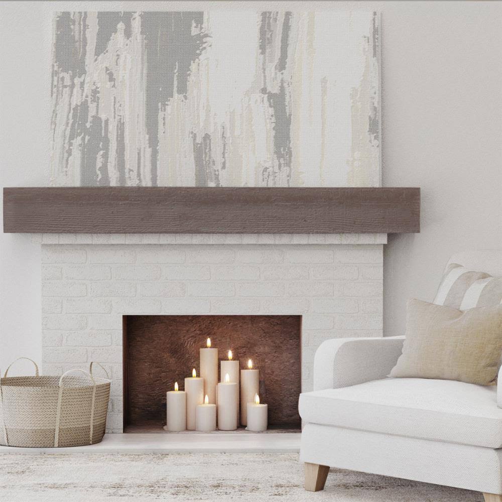 Rough Sawn Faux Wood Fireplace Mantel H69980