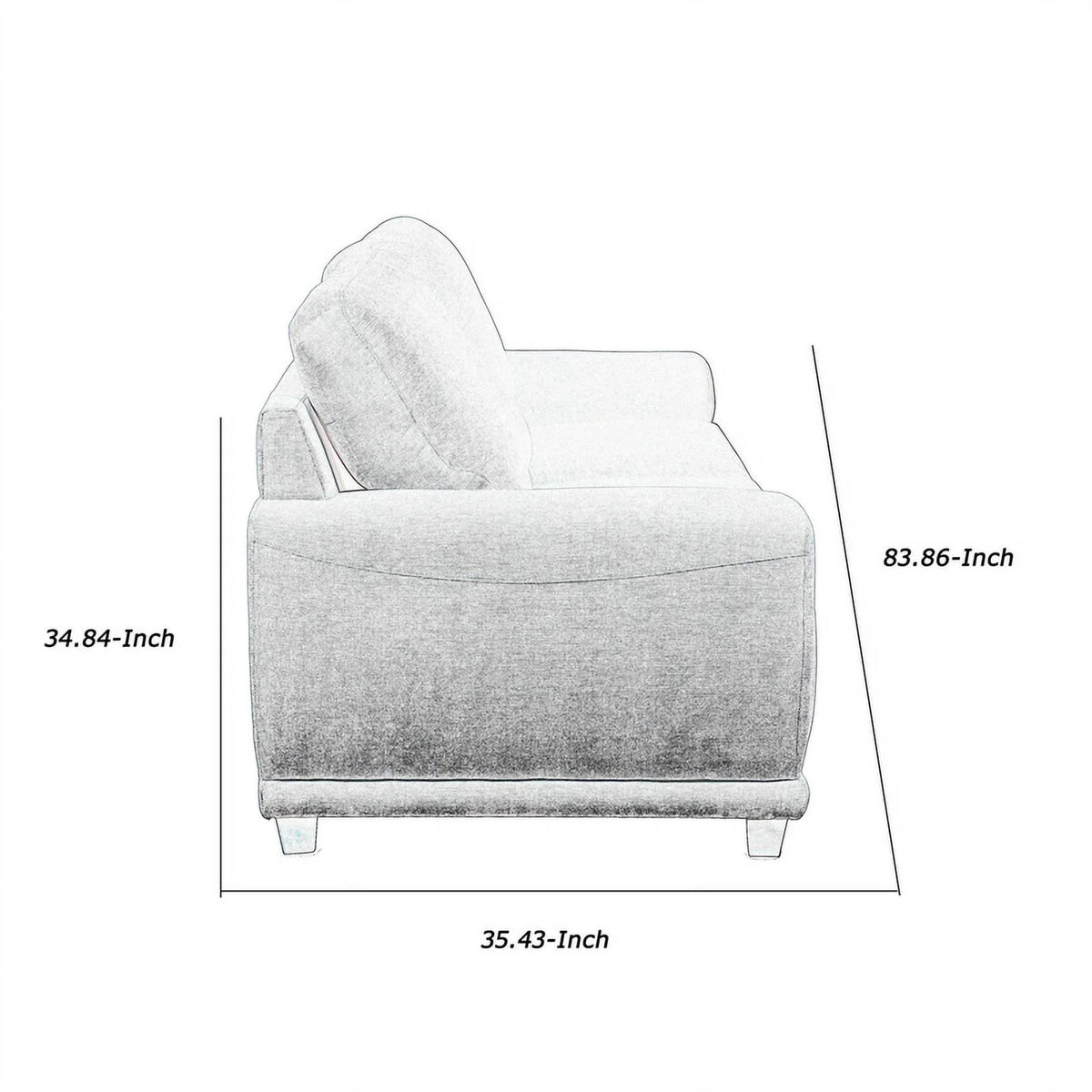 Light Blue Fabric Upholstered Wooden Sofa O879