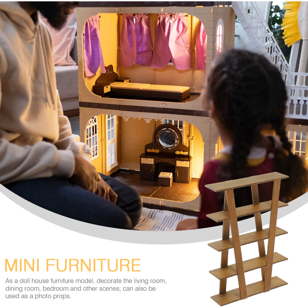 Walnut Wooden Dollhouse Cabinet Bookshelf Y700809