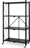 5-Shelf Foldable Metal Storage Shelves with Caster Wheels U62931