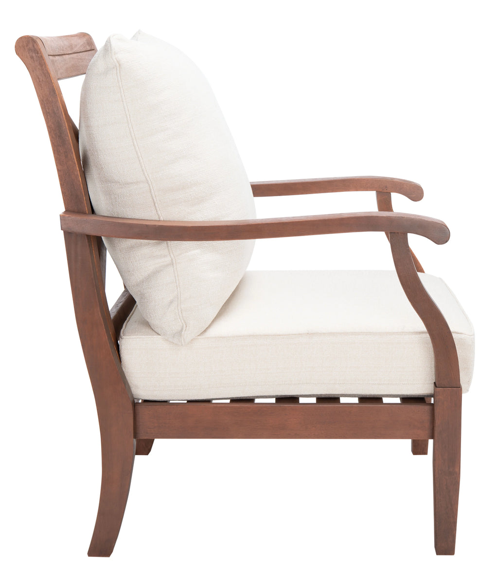 Natural Beige Eucalyptus Wood Accent Chair P9042