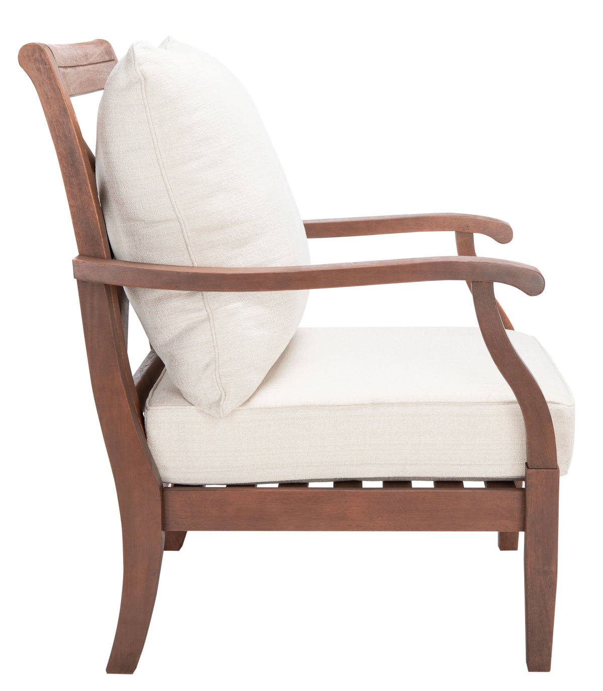 Natural Beige Eucalyptus Wood Accent Chair P9042