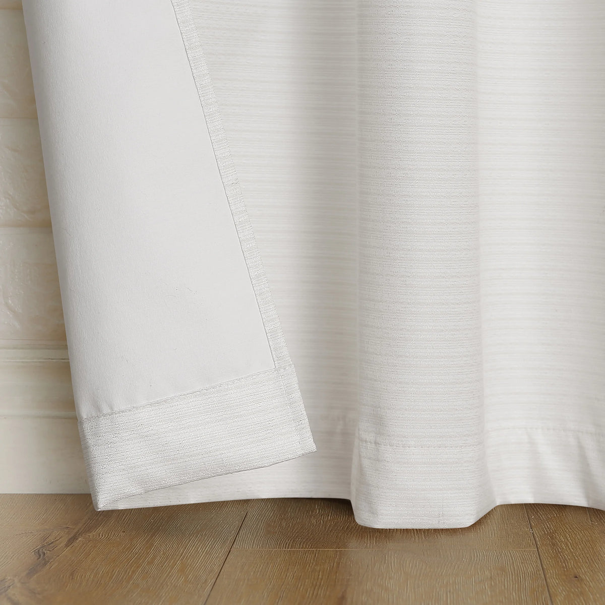 2-pack Textured Thermal Insulated Grommet Curtain Panel Pair, 40"x84", Pearl White E5172