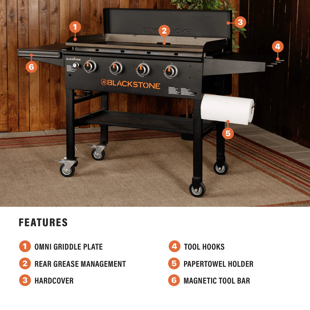 4-Burner Propane Griddle with Hard Cover Q105423