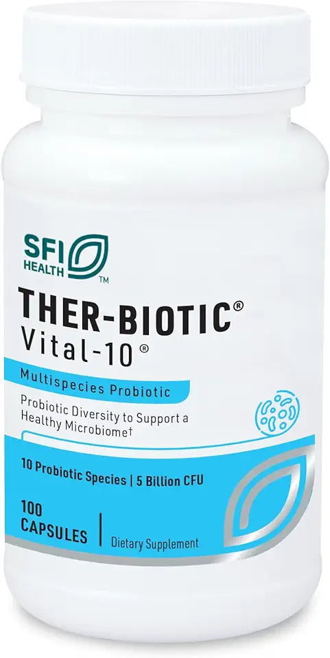 10 Species Probiotic Supplement with Lactobacillus, Bifidobacterium & Streptococcus - 5 Billion CFU - 100 Capsules V1623
