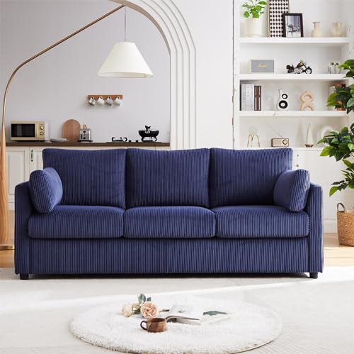 Beige Corduroy 3 Seater Sofa W17794