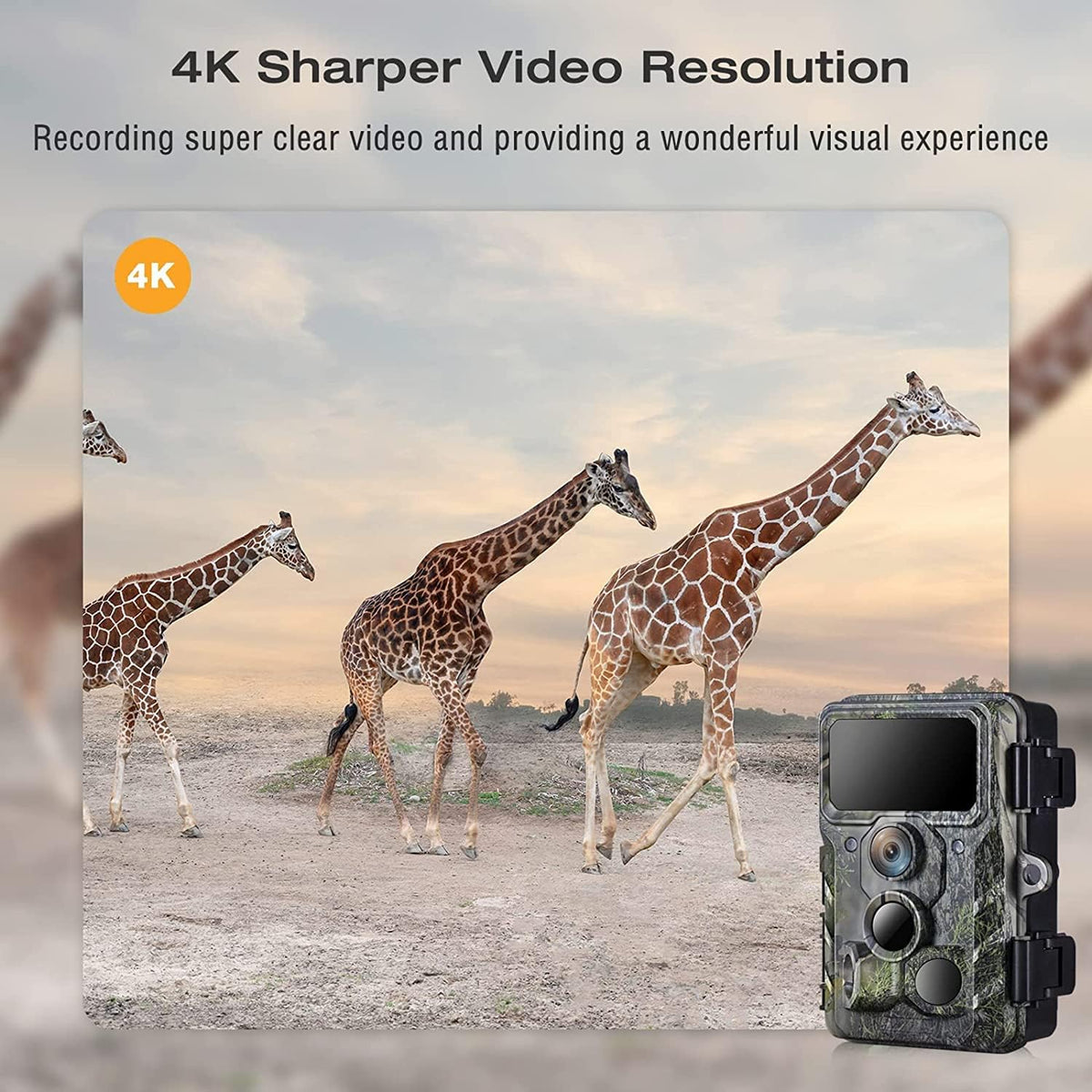 4K 30MP Trail Camera with Night Vision 120° Wide Angle IP66 Waterproof P61563
