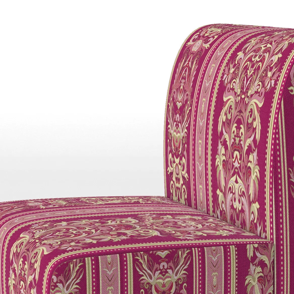 Purple and Gold Striped Pattern Upholstered Accent Chair O6454