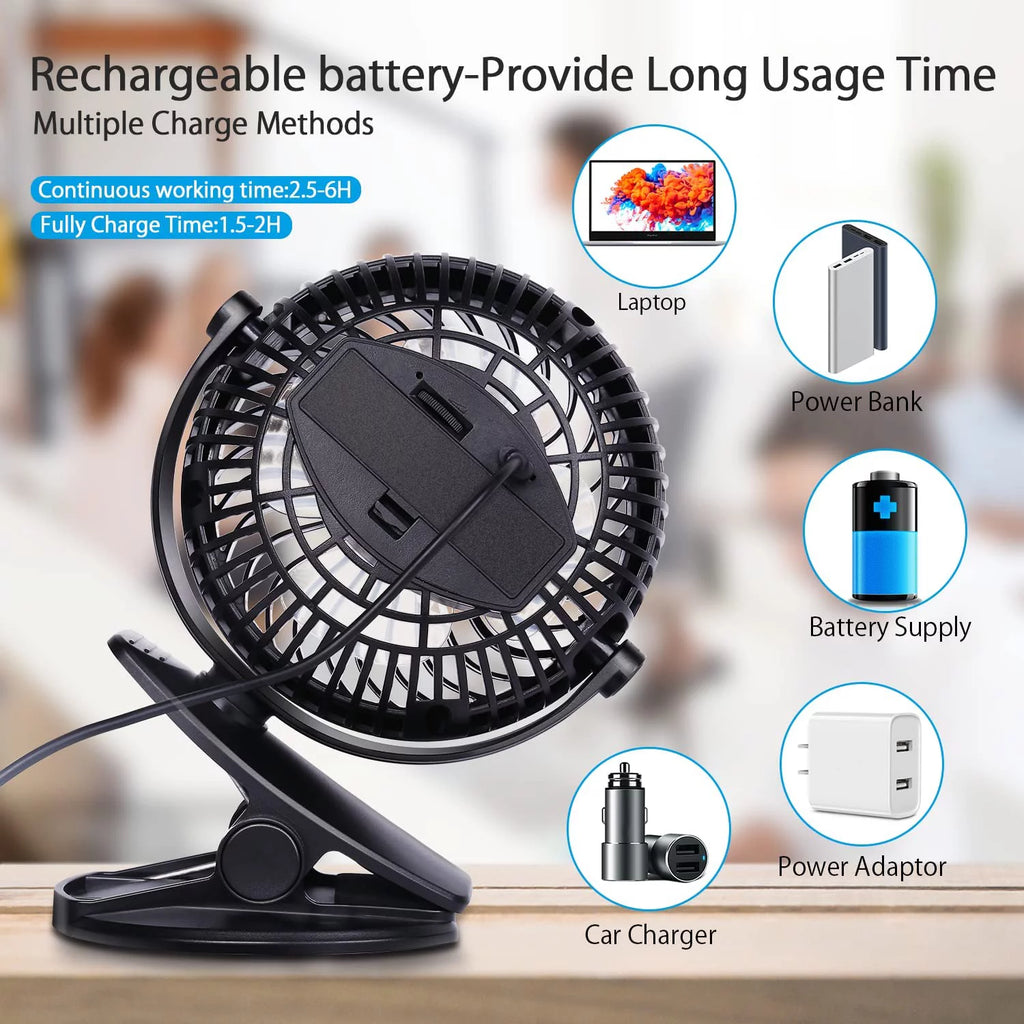 Portable Clip on Fan Black T36535