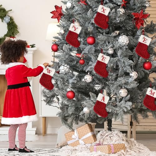 8 Inches Mini Embroidered Plush Knitted Christmas Stocking G97808
